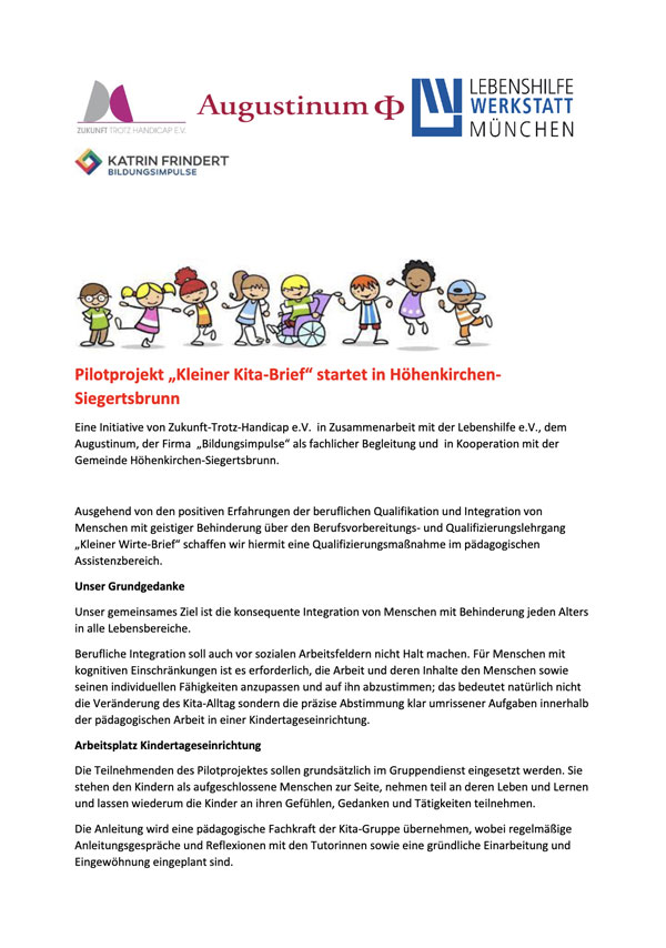 Pilotprojekt "Kleiner Kita-Brief" startet in Höhenkirchen-Siegertsbrunn